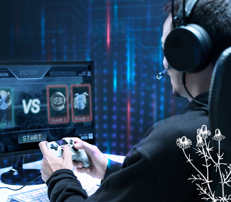 Professionnel esport gamer jouant en tournoi